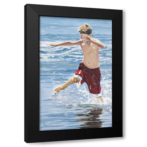 The Hurdler Black Modern Wood Framed Art Print by Newstedt, Stephen