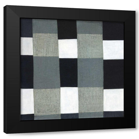 Gray Plaid 1 Black Modern Wood Framed Art Print by Nugent, Laura