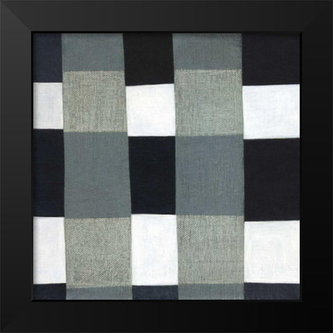 Gray Plaid 1 Black Modern Wood Framed Art Print by Nugent, Laura