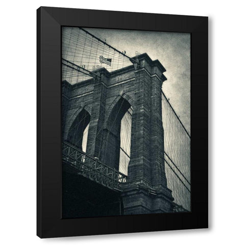 Brooklyn Bridge Black Modern Wood Framed Art Print by Nicosia, Larry