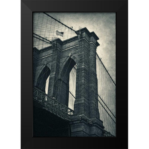 Brooklyn Bridge Black Modern Wood Framed Art Print by Nicosia, Larry
