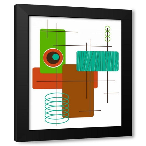 Modop in Green Black Modern Wood Framed Art Print by Newton, Tonya
