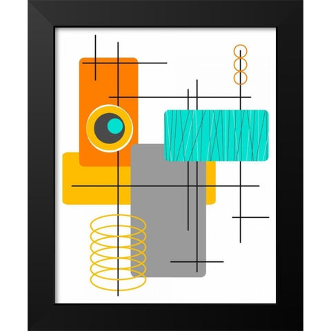 Modop in Orange Black Modern Wood Framed Art Print by Newton, Tonya