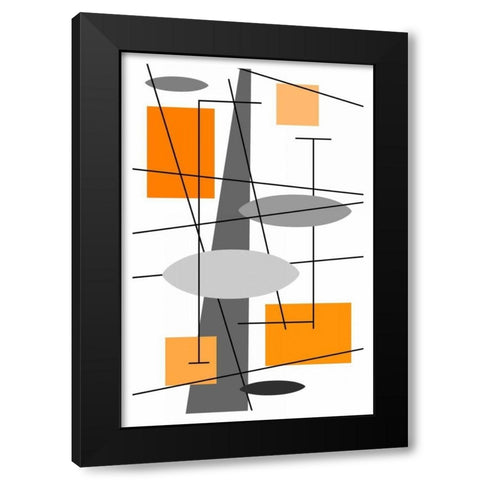 Rauth in Orange Black Modern Wood Framed Art Print with Double Matting by Newton, Tonya