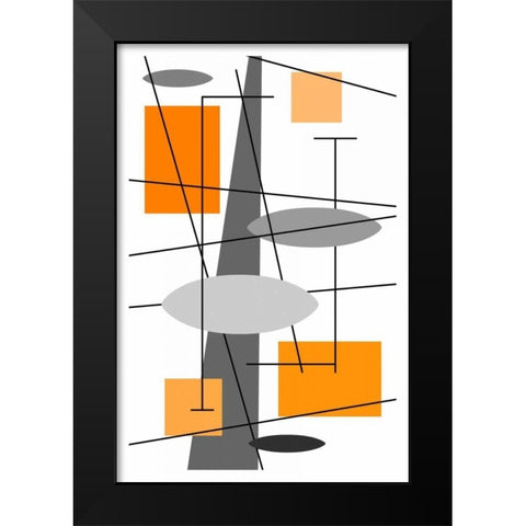 Rauth in Orange Black Modern Wood Framed Art Print by Newton, Tonya