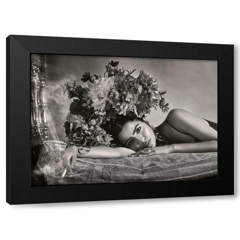 I Would Like to Give You Everything Black Modern Wood Framed Art Print by Navarro, Ernesto