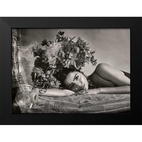 I Would Like to Give You Everything Black Modern Wood Framed Art Print by Navarro, Ernesto