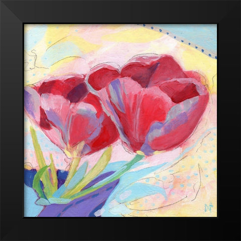 Tulips No. 2 Black Modern Wood Framed Art Print by Nemcosky, Ann Thompson