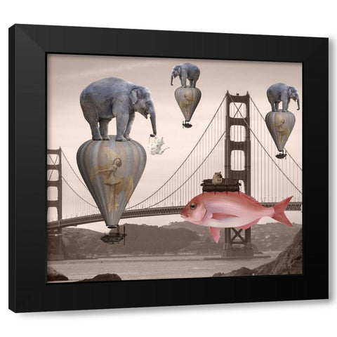 Tea Time Black Modern Wood Framed Art Print with Double Matting by Nocito, Daniela