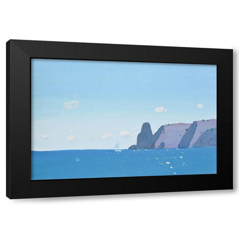 Blue Fiolent Black Modern Wood Framed Art Print with Double Matting by Nekraha, Igor