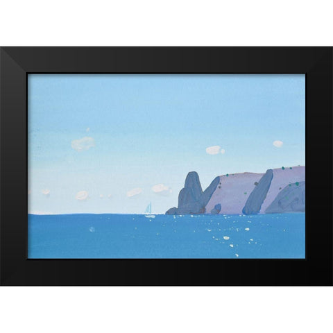 Blue Fiolent Black Modern Wood Framed Art Print by Nekraha, Igor