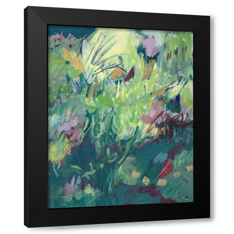 Recklessly Blooming Black Modern Wood Framed Art Print by Nemcosky, Ann Thompson