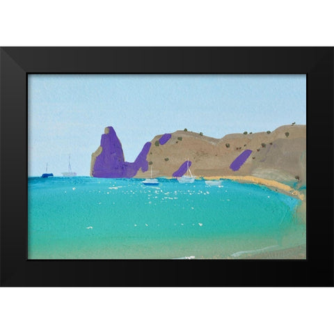 Cape Fiolent Black Modern Wood Framed Art Print by Nekraha, Igor