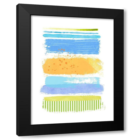 Beach Stripes No. 1 Black Modern Wood Framed Art Print by Nicoll, Suzanne