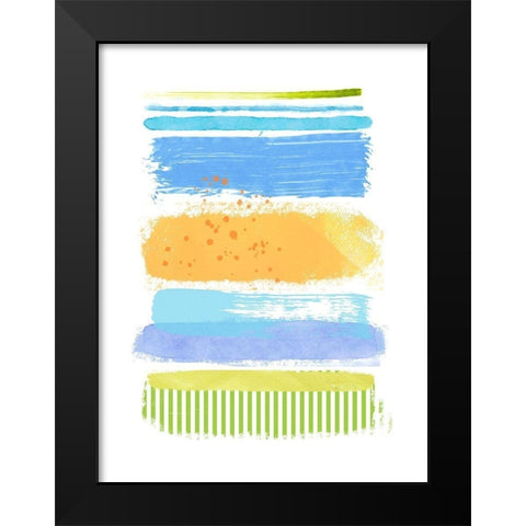 Beach Stripes No. 1 Black Modern Wood Framed Art Print by Nicoll, Suzanne