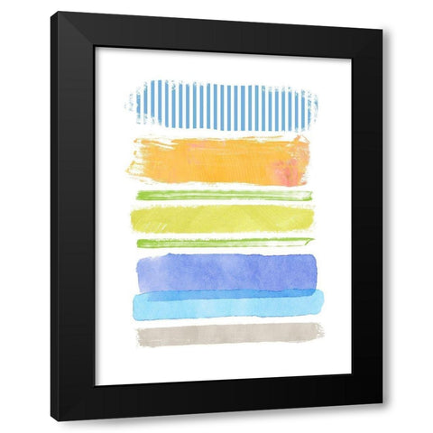 Beach Stripes No. 2 Black Modern Wood Framed Art Print by Nicoll, Suzanne