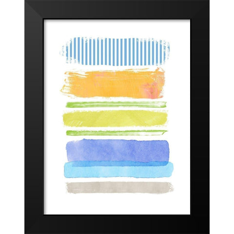Beach Stripes No. 2 Black Modern Wood Framed Art Print by Nicoll, Suzanne