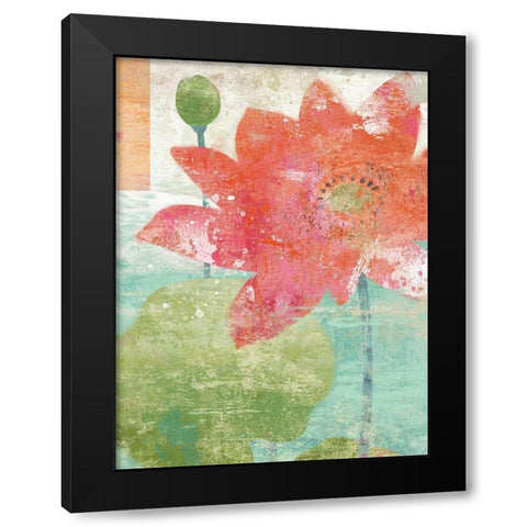 Lotus No. 1 Black Modern Wood Framed Art Print with Double Matting by Nicoll, Suzanne