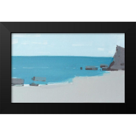 Black Sea Shore Black Modern Wood Framed Art Print by Nekraha, Igor