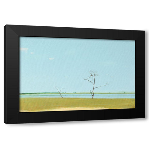 On The Lake, September Black Modern Wood Framed Art Print by Nekraha, Igor