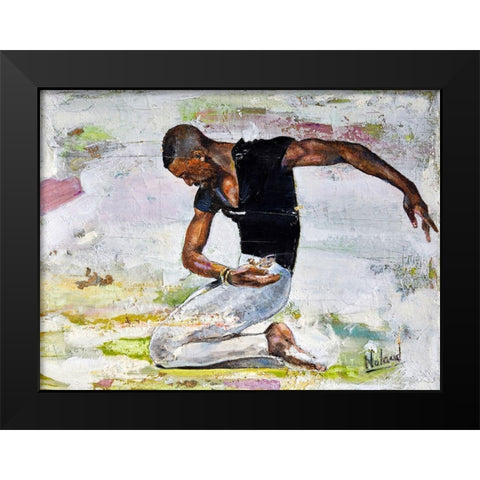 Careful Sparrow Black Modern Wood Framed Art Print by Anderson, Noland