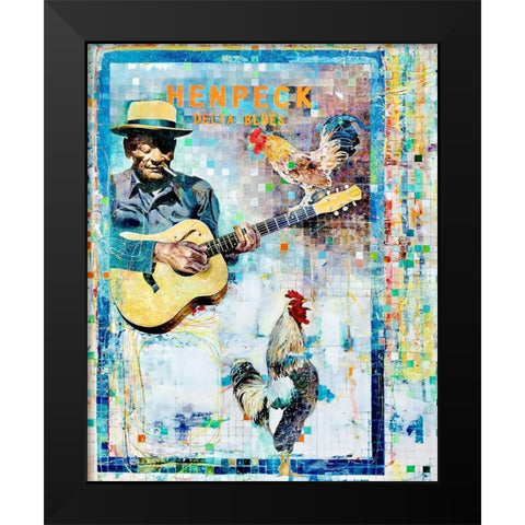 Hen Peck Black Modern Wood Framed Art Print by Anderson, Noland