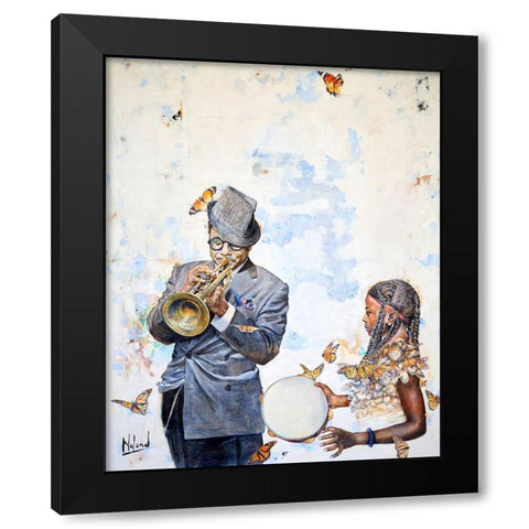 Voodoo In The Vibes Black Modern Wood Framed Art Print by Anderson, Noland