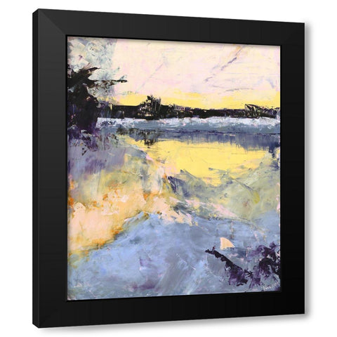 Winter Blues Black Modern Wood Framed Art Print with Double Matting by Nickell, Linda