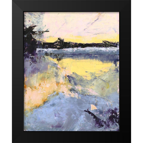 Winter Blues Black Modern Wood Framed Art Print by Nickell, Linda
