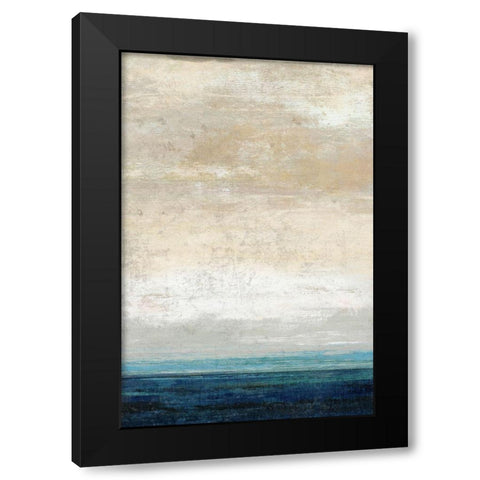 Blue Bands Black Modern Wood Framed Art Print by Nicoll, Suzanne