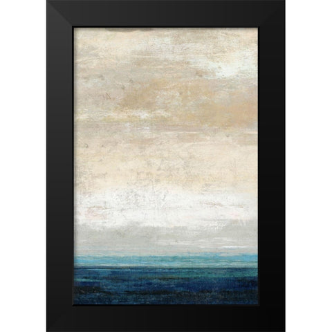 Blue Bands Black Modern Wood Framed Art Print by Nicoll, Suzanne
