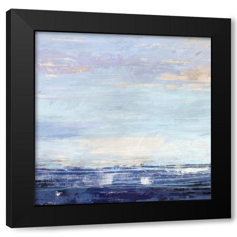 Blue Wave No. 1 Black Modern Wood Framed Art Print by Nicoll, Suzanne