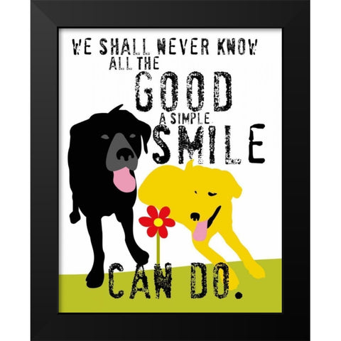 The Good a Simple Smile Can Do Black Modern Wood Framed Art Print by Oliphant, Ginger