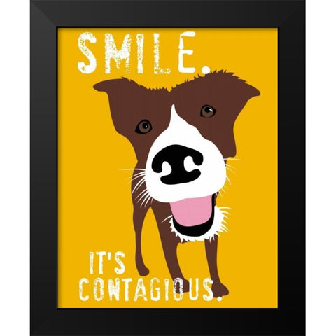 Smile Black Modern Wood Framed Art Print by Oliphant, Ginger
