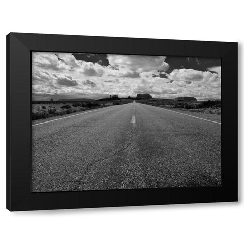 Monument Valley Road Black Modern Wood Framed Art Print with Double Matting by Oldford, Tim