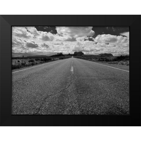 Monument Valley Road Black Modern Wood Framed Art Print by Oldford, Tim