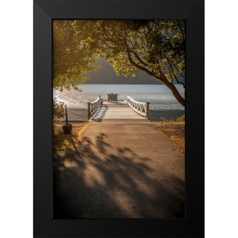 Crescent Lake Pier Black Modern Wood Framed Art Print by Oldford, Tim