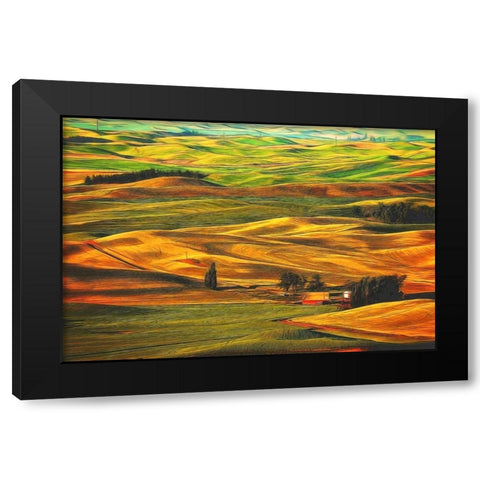 Palouse #22 Black Modern Wood Framed Art Print with Double Matting by ODell, Dale