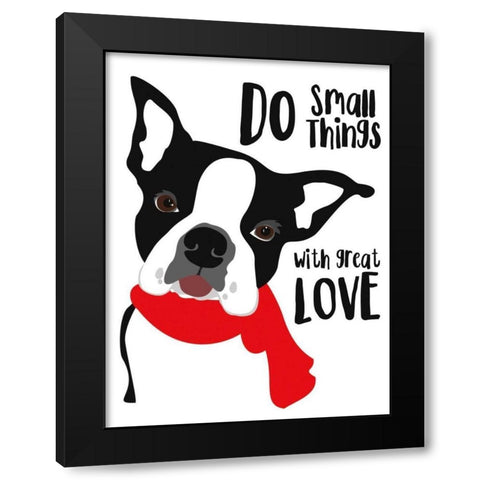 Do Small Things with Great Love Black Modern Wood Framed Art Print by Oliphant, Ginger