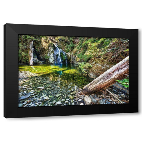 Falls Creek Black Modern Wood Framed Art Print with Double Matting by Oldford, Tim