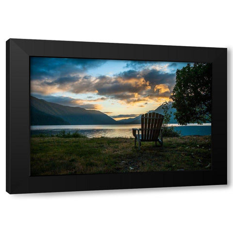 Crescent Lake Chair Black Modern Wood Framed Art Print by Oldford, Tim