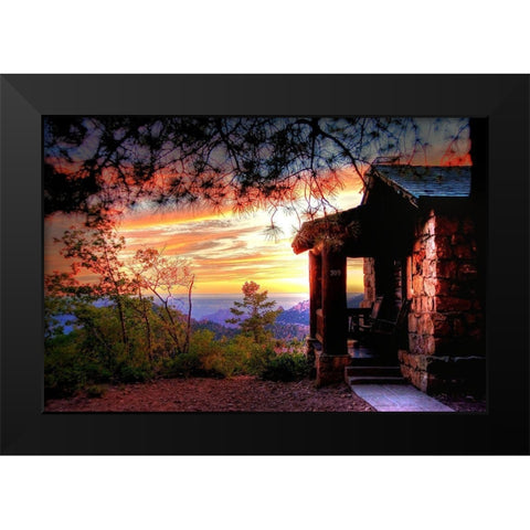 Grand Canyon Cabin Black Modern Wood Framed Art Print by Oldford, Tim