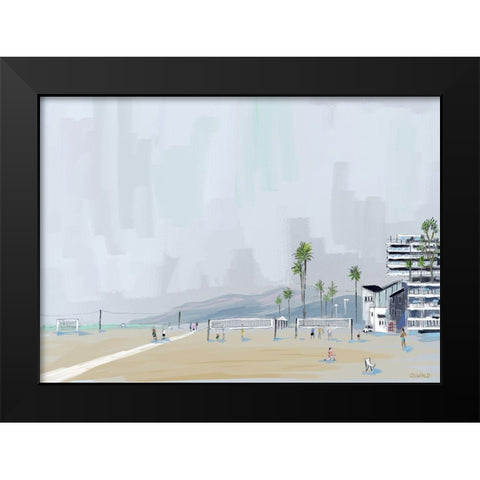 Annenberg Beach House Black Modern Wood Framed Art Print by Oswald, Pete