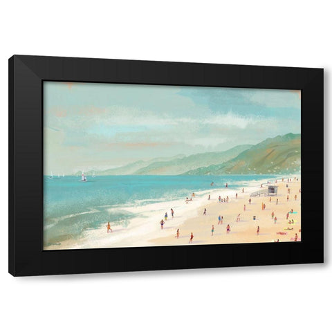 Santa Monica Beach Black Modern Wood Framed Art Print with Double Matting by Oswald, Pete