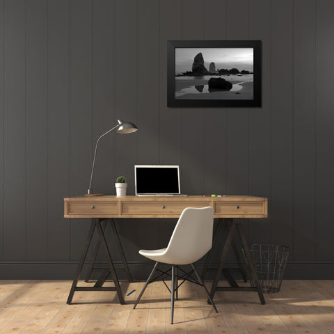 Monoliths Black Modern Wood Framed Art Print by Oldford, Tim
