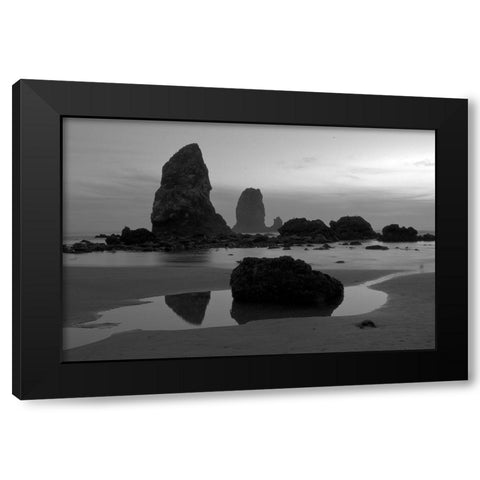Monoliths Black Modern Wood Framed Art Print by Oldford, Tim