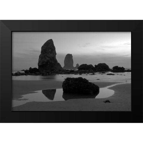 Monoliths Black Modern Wood Framed Art Print by Oldford, Tim