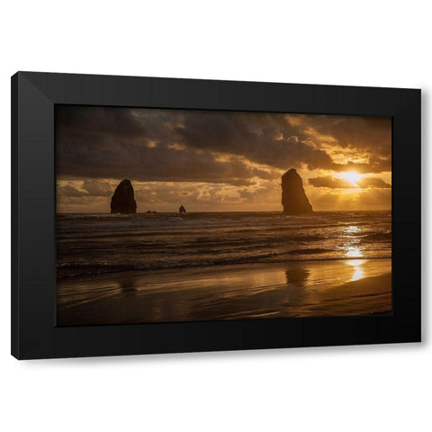 Monolith Sunset Black Modern Wood Framed Art Print with Double Matting by Oldford, Tim