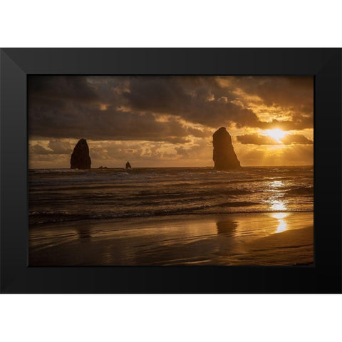 Monolith Sunset Black Modern Wood Framed Art Print by Oldford, Tim