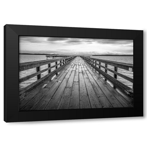 Sidney Pier Black Modern Wood Framed Art Print with Double Matting by Oldford, Tim